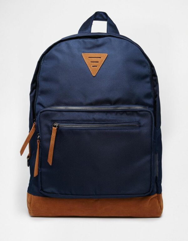 Navy Textured Backpack