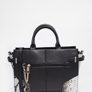 Winged Handheld Bag With Chain Zip