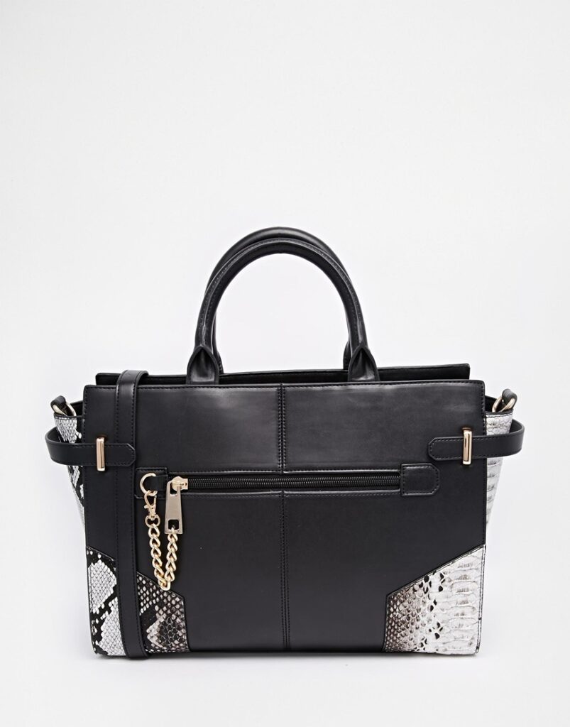 Winged Handheld Bag With Chain Zip