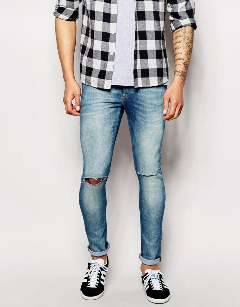 Extreme Super Skinny Jeans With Knee Rips
