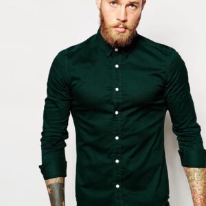 Skinny Shirt in Twill with Long Sleeves