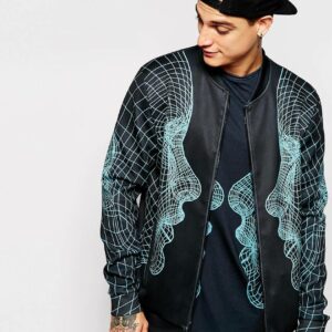 Bomber Jacket In Face Print