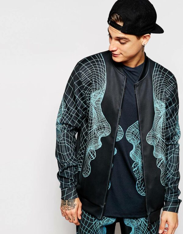 Bomber Jacket In Face Print