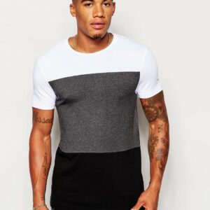 Muscle Fit T-Shirt With Block Stripe In Stretch (Product Variant)